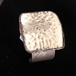 Sterling silver cuff gator osteoderm